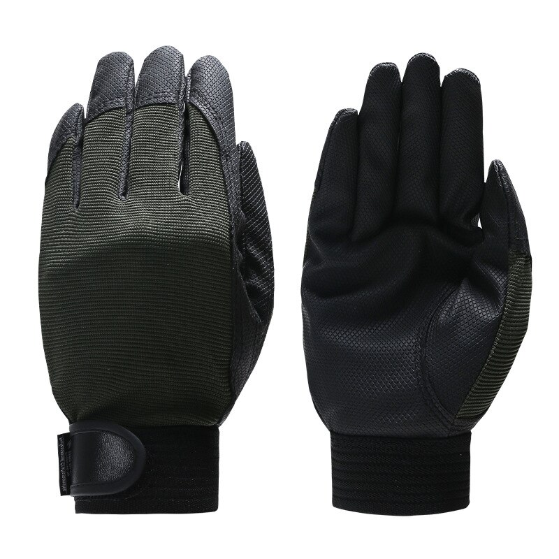 Männer Handschuhe Tragen-beständig Baustelle Trockenen Betrieb Anti Unterhose Handschuhe Mechanische Bedienung Reiten PU Handschuhe: schwärzlich Grün / XL