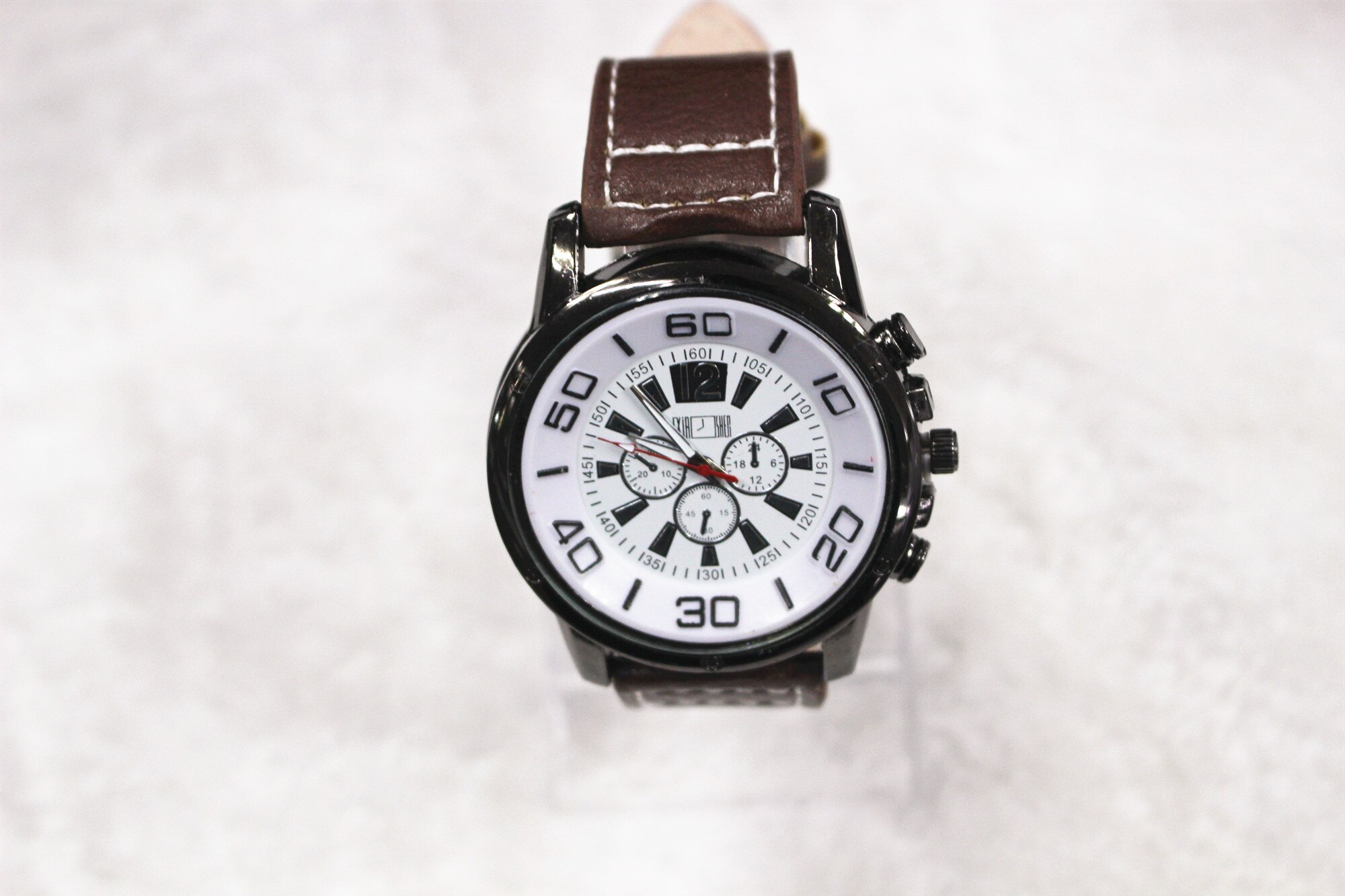 2020Fashion casual men's big dial quartz watch Year часы мужские reloj: brown