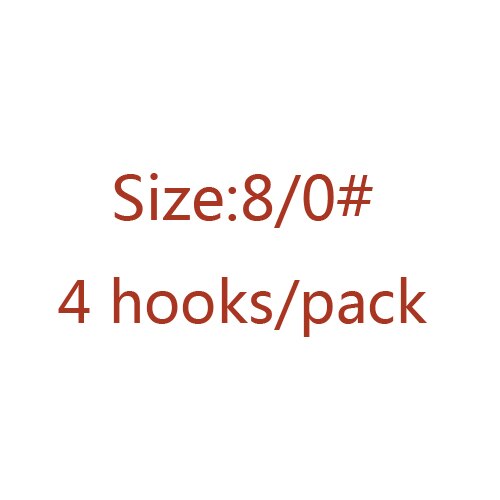 1 paquet 1 #-12/0 # Mustad pêche en haute mer 10827NP # 4X crochets forts appâts vivants crochet barbelé en acier à haute teneur en carbone crochet pour esturgeon/thon: size8-0