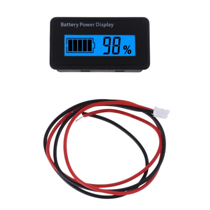 12V 24V 48V Digital Battery Capacity Display Universal LCD Car Motorcycle Lead-acid Lithium Battery Monitor Voltmeter