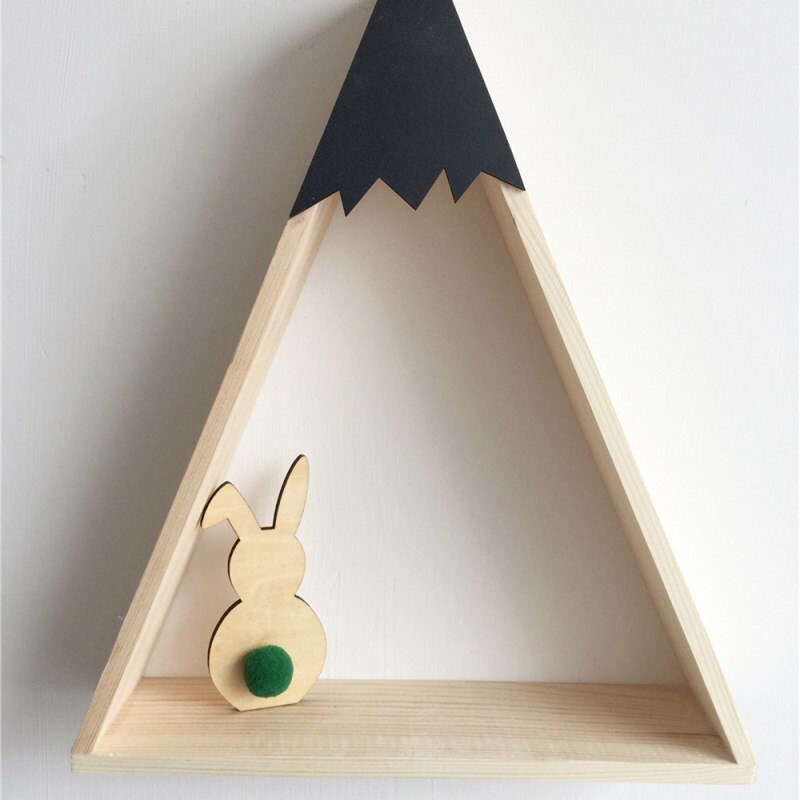 Ins Nordic Stil Holz Kaninchen Ornamente Kinderzimmer Dekoration Holz Handwerk Kinder Sichere Natürliche Spielzeug Fotografie Requisiten: Dark Green Ball