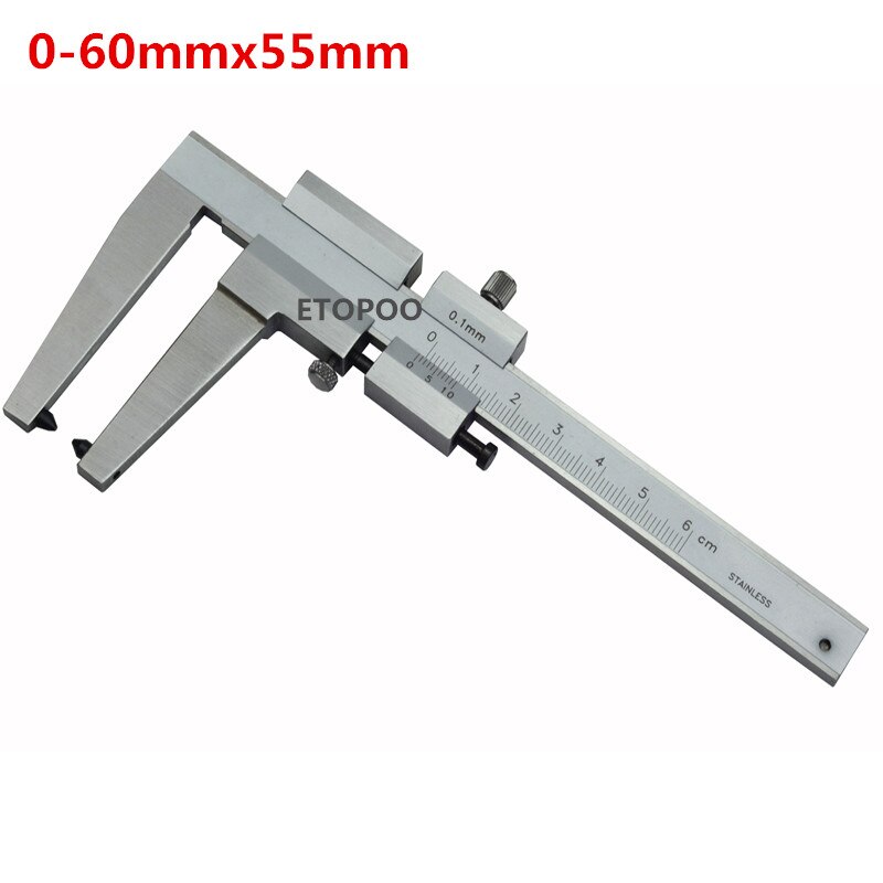 0-60mm bromsok för bromsskivor mätverktyg skivbroms tjocklek mätare klo längd 50mm/80mm: 0-60 x 55mm