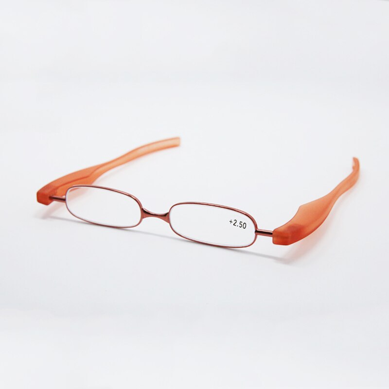 Elbru Mini Leesbril Mannen Vrouwen Vouwen Kleine Presbyopie Brillen Frame Metalen Draagbare Lezen Brillen: Rood / +300