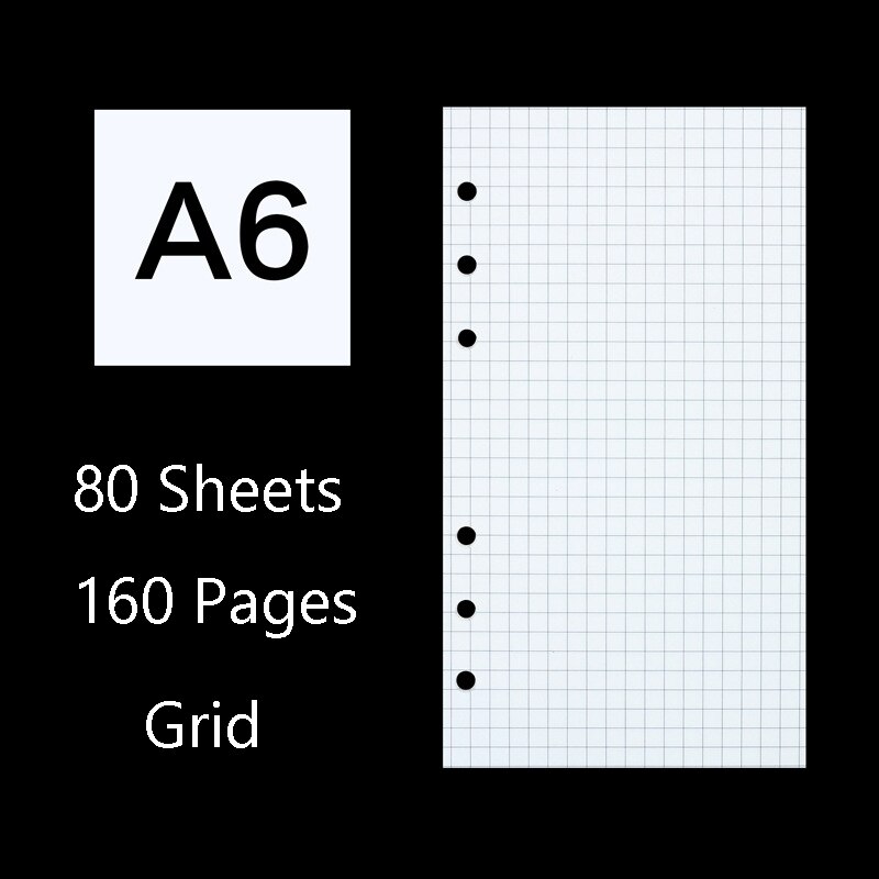 80 Sheets Business A5 A6 Loose Leaf Notebook Refill Spiral Binder Index Inside Page Monthly Weekly To Do List Paper Stationery: 08