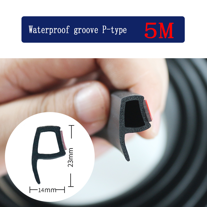 5M Grote/Kleine D Auto Afdichting Strip Auto Deur Frame Geluidsisolatie Rubber Strip Speciale Kleine Auto Vrachtwagen Waterdichte Deur Naad: CAMEL