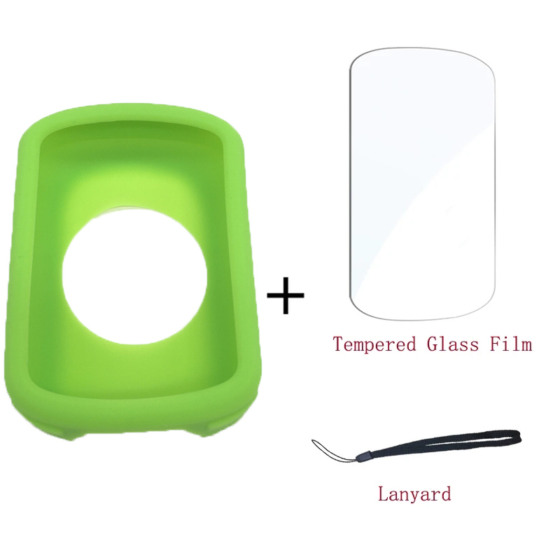 Funda Garmin Edge 540 840 con película de vidrio templado nueva funda de silicona y Protector de pantalla para ordenador GPS Garmin Edge 540 Edge 840: Verde