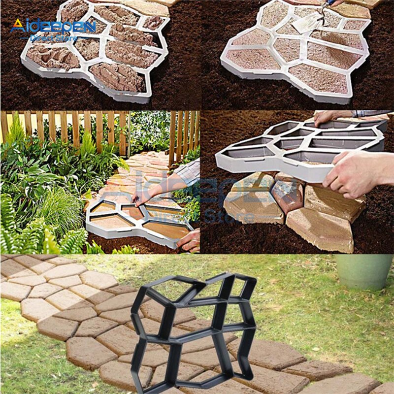 1Pcs DIY Manually Paving Cement Brick Concrete Molds Garden Plastic Stone Road Mold Garden Decoration For Garden Paving Tools