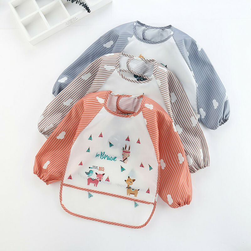 Baby Accessories Infant Newborn Toddler Baby Long Sleeve Waterproof Feeding Art Apron Bib Smock Boys Girls Toddler Accessories