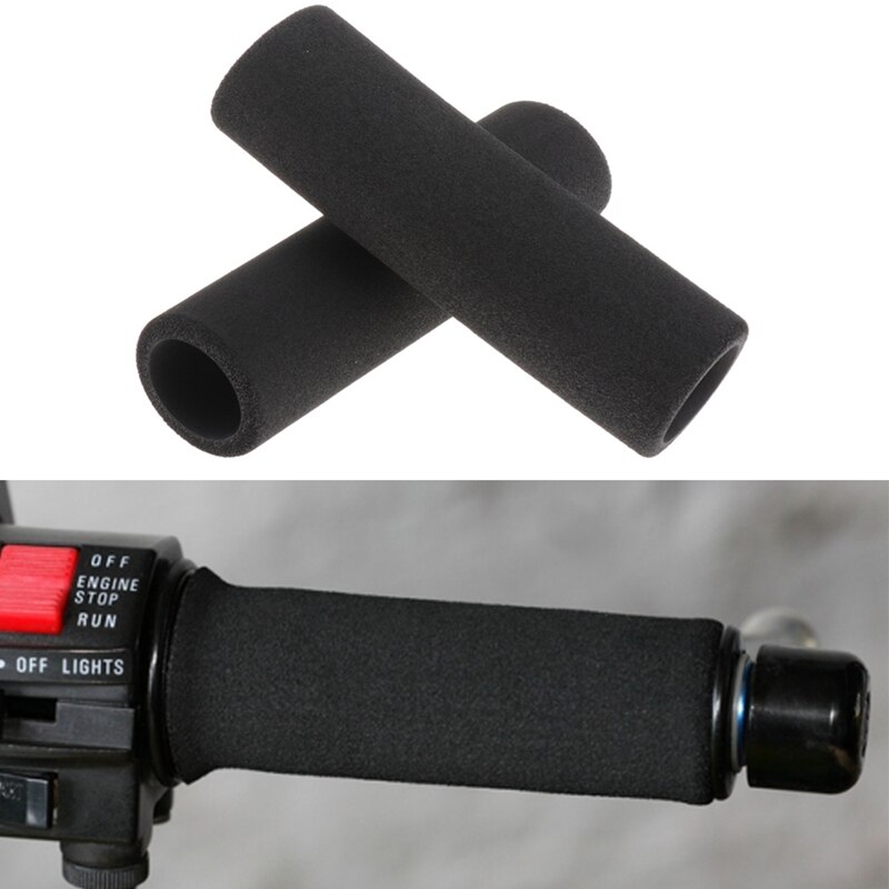 -2PCS Motorcycle Slip-on Foam Anti Vibration Comfort Handlebar Grip Cover Applicable Sleeve Inner Diameter 2.7-3.0 CM