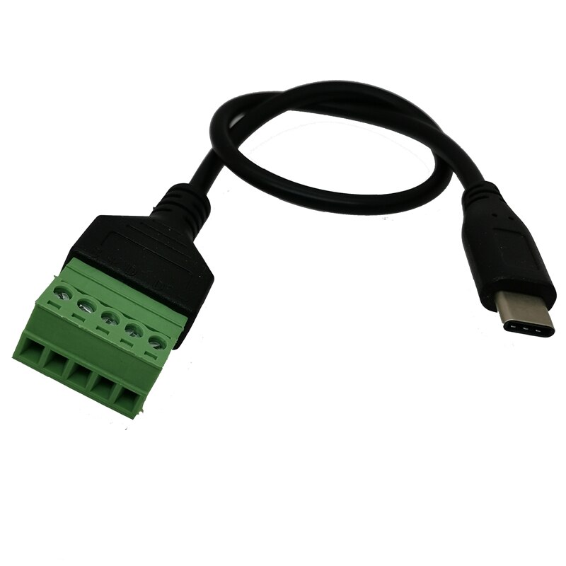 Usb 2.0 hun b micro usb mini usb type-c han  to 5 ben hun bolt skruestik med skærmterminal stik adapter kabel 1ft: 6 type-c han