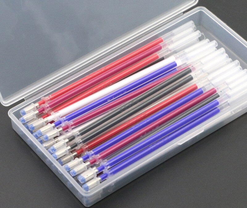 40Pcs Warmte Uitwisbare Pen Hoge Temperatuur Verdwijnen Stof Marker Vullingen Met Opbergdoos Stof Craft Tailoring Accessoires: 40pcs Mixed with box