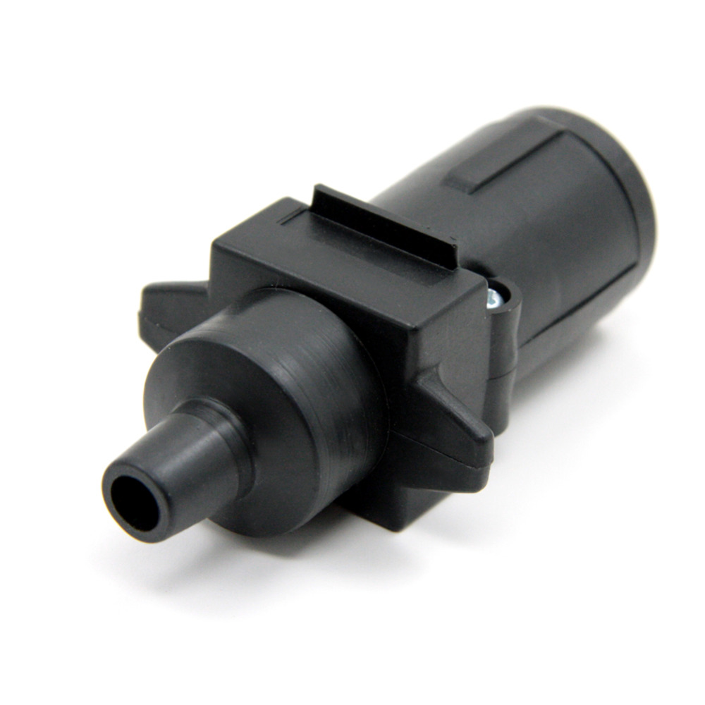 TIROL Black 7 Pin Round Trailer Socket Trailer Light Connector 12V 7 Way Female Trailer Adapter for Caravan RV Boat Truck