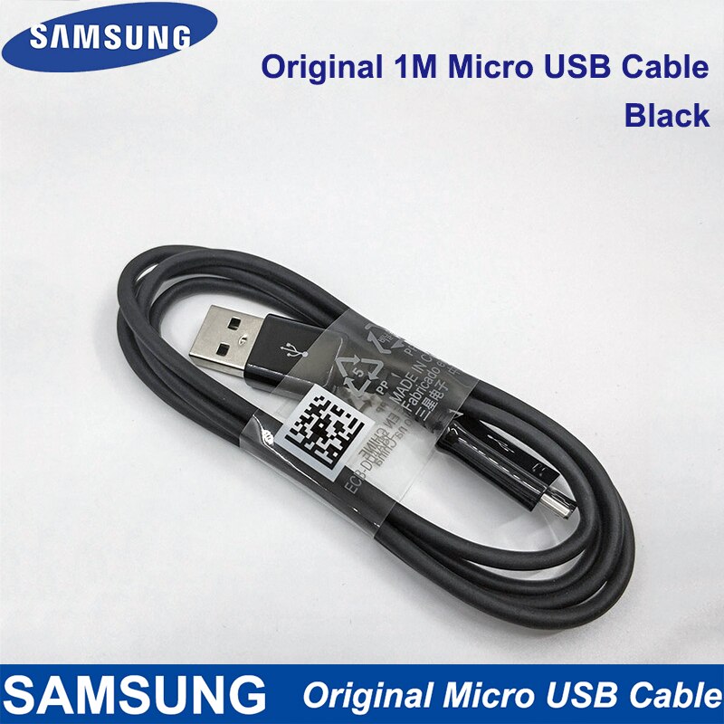 Para Samsung cargador rápido UE 9V2A adaptador de pared carga Cable Micro USB para Samsung Galaxy S7 S6 Edge J3 J5 J7 Note4 5 A3A5 A7: Black 1M Cable