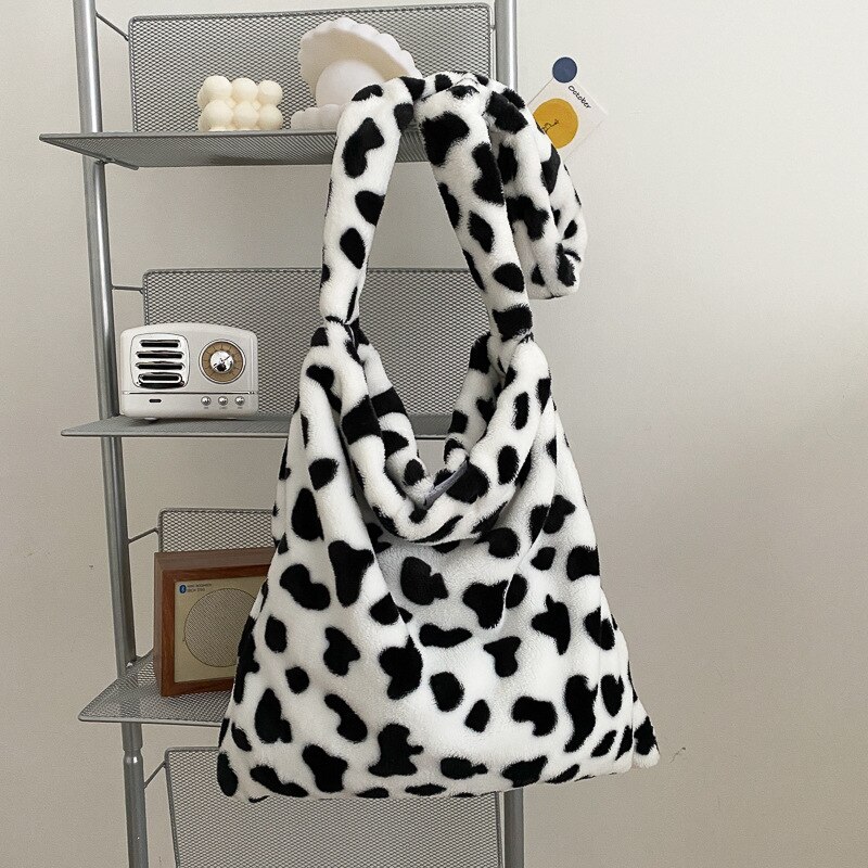 Elegante Kuh aufbringen Frauen Tote Handtaschen lässig Große Kapazität Damen Schulter Tasche Einfache Weibliche Bote Taschen: Default Title