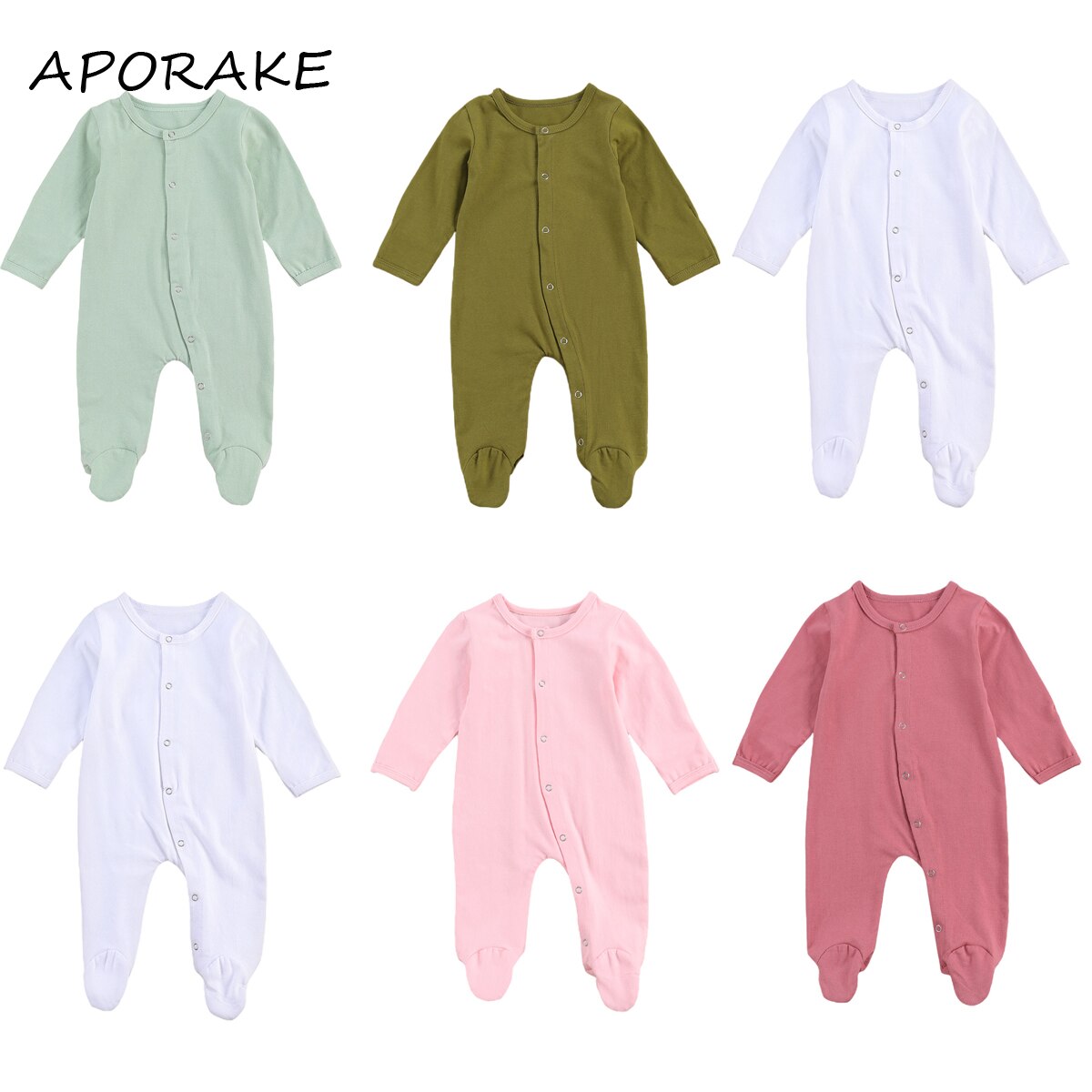 -né bébé garçon fille enveloppement pied barboteuse doux coton vêtements couleur unie à manches longues automne combinaison vêtements de nuit