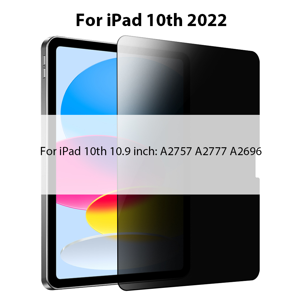 Privacy Glass For iPad Pro 12.9 11 6th 12 9 9th 10th Gen 10.9 Screen Protector For iPad Air 5 4 3 Mini 6 10.2 Anti Peeping Film: Khaki
