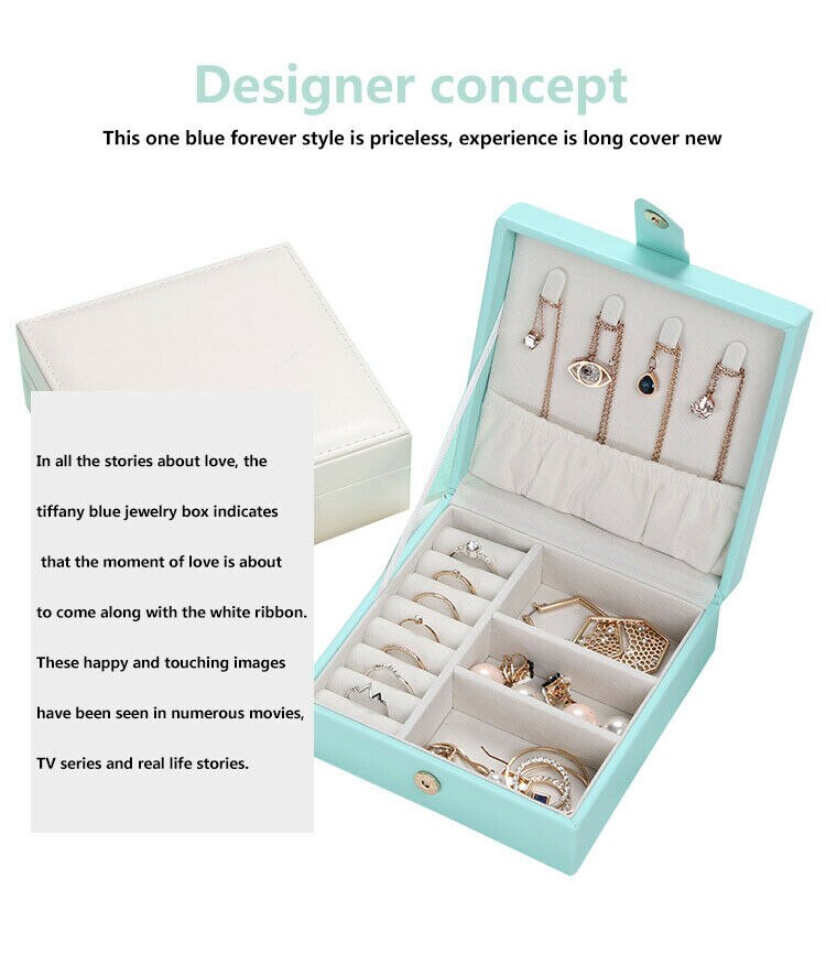 Koreanischen Stil Frische Und Einfache Mädchen Ohrringe Platte Schmuck Box Protable Leder Ohrringe Ring Multi-funktion Schmuck Lagerung Box