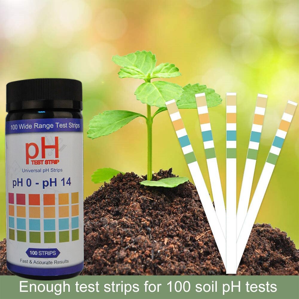 100 pçs kit de teste profissional do solo do teste do ph do solo tiras de teste do solo tiras de ph para jardim gramado plantas agrícolas