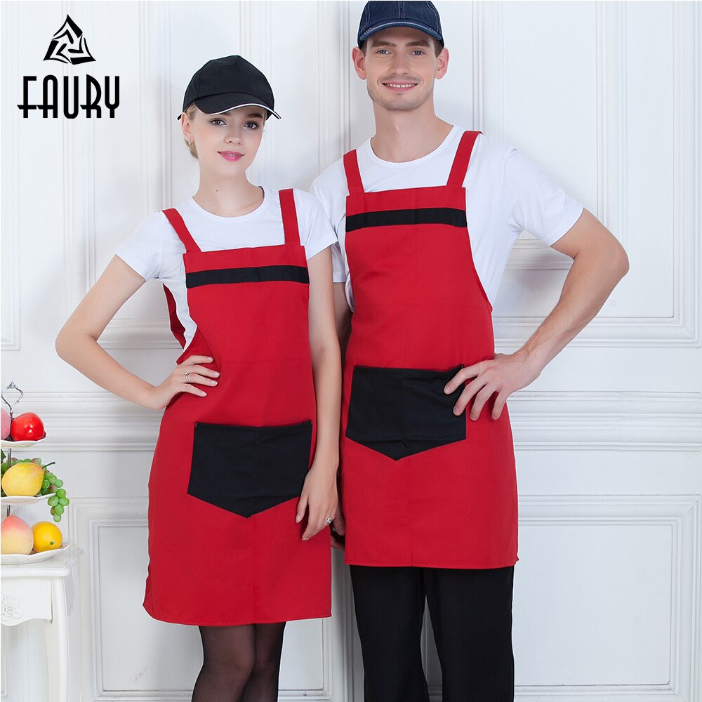Big Pocket Apron Unisex Food Service Kitchen Hotel Coffee Shop Bakery Chef Waiter Cleaning Work Uniform