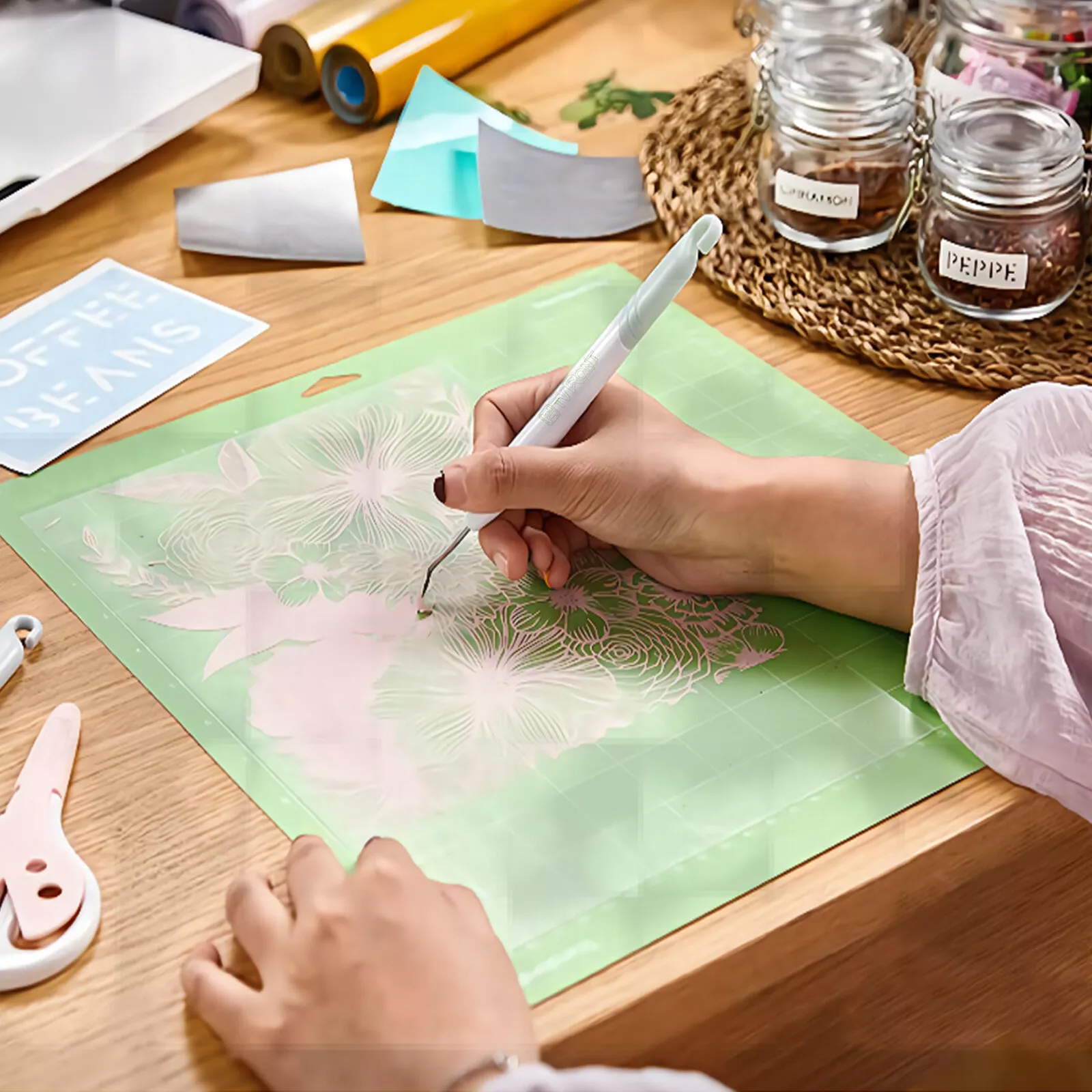 Tapete de corte de pvc de 12 polegadas, 3 peças para cricut maker explorer papel diy multifuncional durável artesanato arte placa de gravura almofada de costura