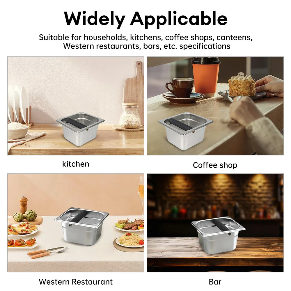 Coffee Knock Box Espresso Dump Bin for Barista Coffee Grind Anti-slip Espresso Dump Bin Grind Waste Bin Coffee Grounds Bucket