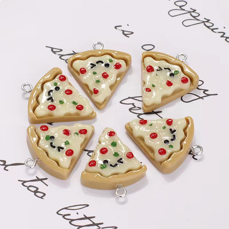 10Pcs Gesimuleerde Pizza Bedels Voor Hanger Diy Oorbellen Ketting Sieraden Accessoires Vinden: Default Title