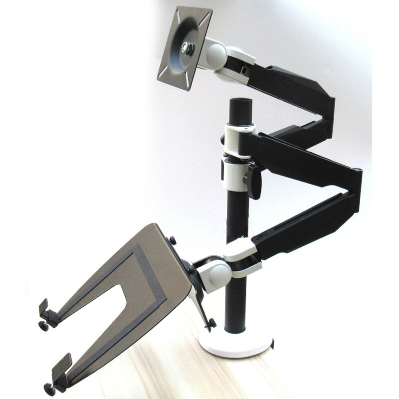 10"-15.6" laptop+10"-27" monitor bracket double arm laptop table stand notebook Desk mount laptop stand with laptop holder