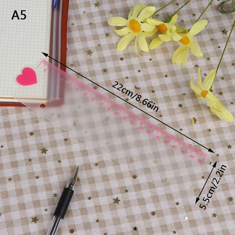 Ruler A5 A6 PVC Planner Agenda for 6 Holes Loose Leaf Spiral Notebook Ruler: A5
