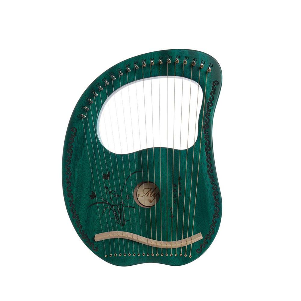 19 -strengs lyre mahognyinstrument grønn harpe med tuningnøkkel strengt musikkinstrument for barn, voksne nybegynnere