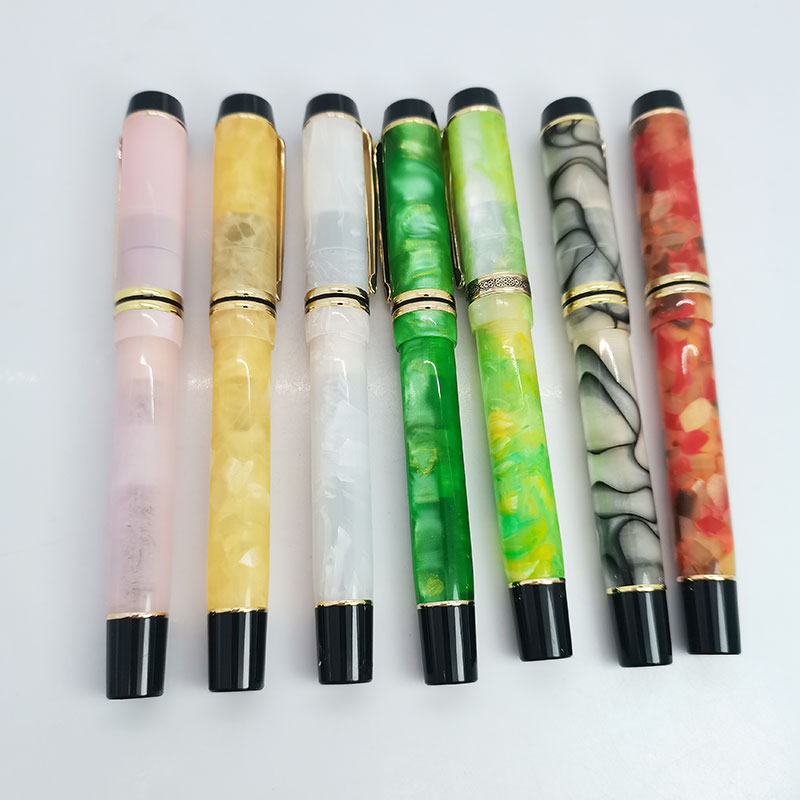 Kaigelu 316 Fountain Pen F Nib Beautiful Marble Amber Pattern Ink Pen Writing for Office Business