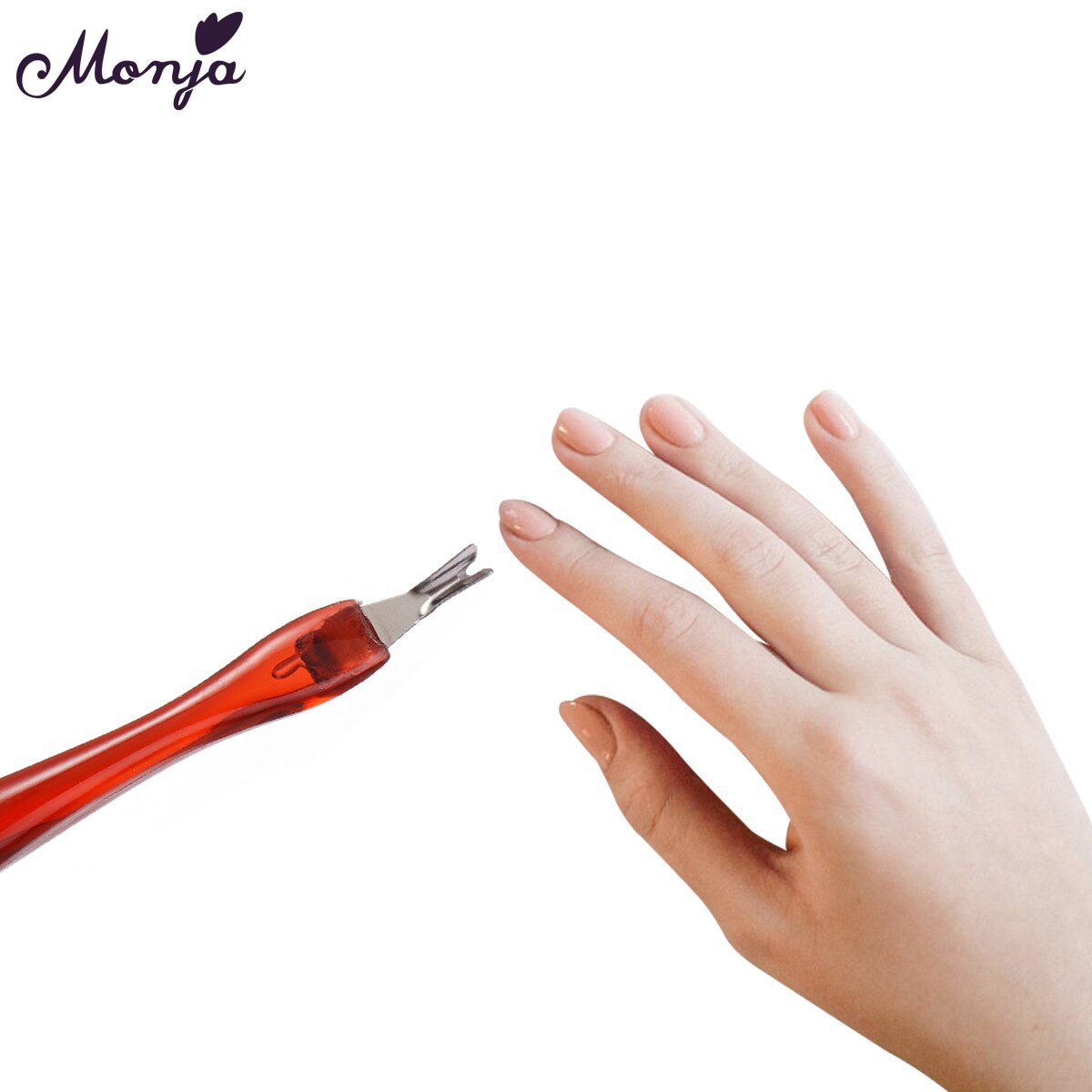 Monja 1 Piece Brown Color Stainless Steel Nail Art Dead Skin Fork Finger Cuticle Pusher Remover Manicure Care Tool