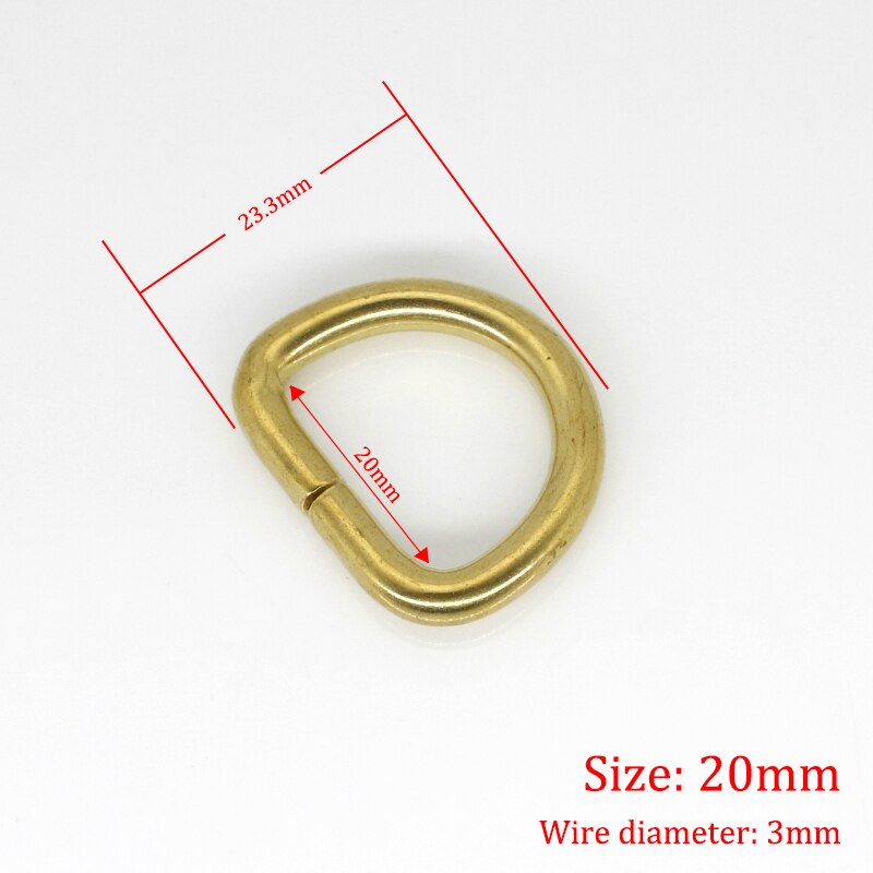 2 Stck Solide Durcheinander D Ringe Schnallen für Tasche Gurt Gürtel Geldbörse Gurtband Hund Kragen 10-38mm Innen breite Leder Handwerk DIY Zubehör: innere Breite 20mm