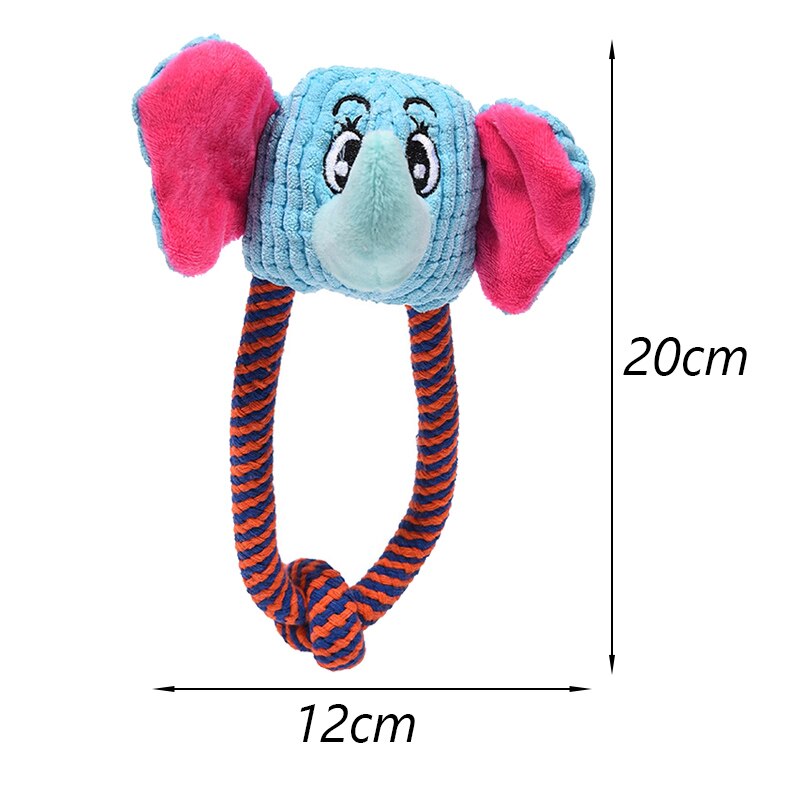 Djur form sällskapsdjur hund uppstoppade leksaker för små hundar plysch pipande valp katt tugga leksak yorkshire terrier mascotas perros accesorios: Blå elefant