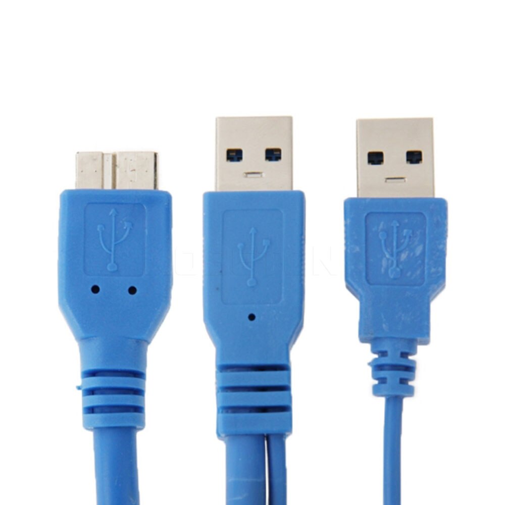 Dual USB 3.0 A to Micro-B USB 3.0 Y Cable for HDD Case Computer Cable Connector Length 50cm