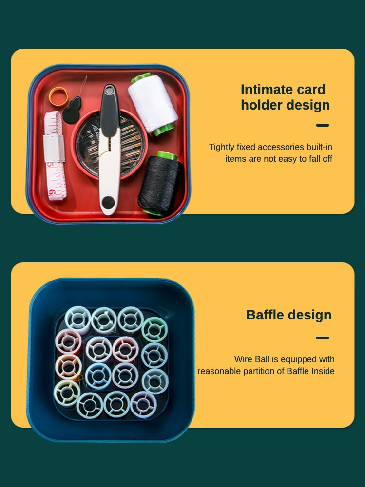 Household High-End Small Sewing Kit Handmade Sewing Kit Set Portable and Versatile Sewing Needlework Storage Box
