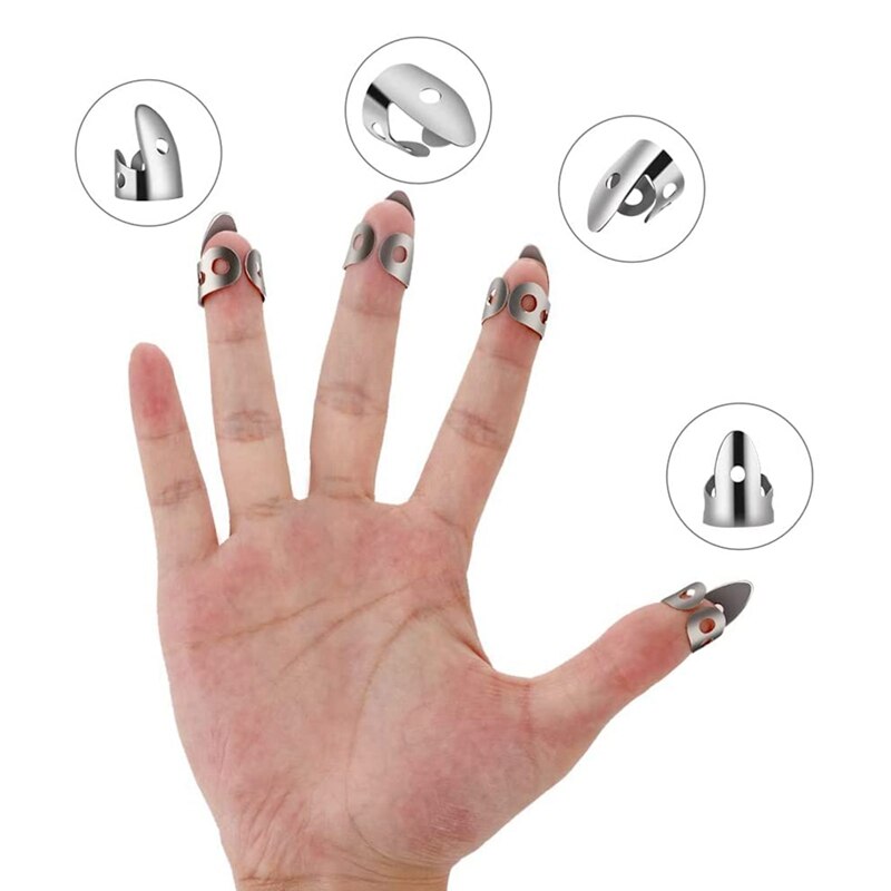 18 Pcs Stainless Steel Guitar Finger Picks Set,Adjustable Metal Finger Picks For Acoustic Guitar Banjo Bass Ukulele