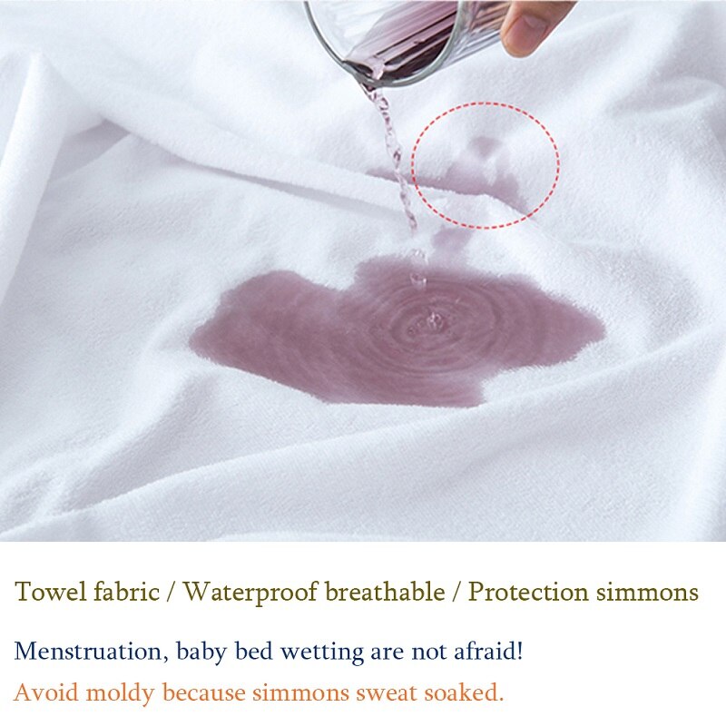 Vandtæt sengemadrasdæksel beskytter sengetæt støv miteelastisk madrasunderlag adskilt vand