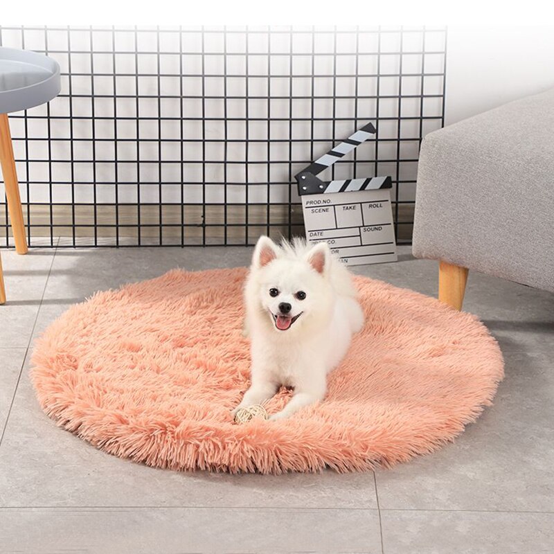 Ronde Hond Bed Mat Lange Pluche Kat Deken Pluizige Lounger Hond Kussen Warm Huisdier Bed Huis Voor Kleine Grote Honden katten Dierbenodigdheden