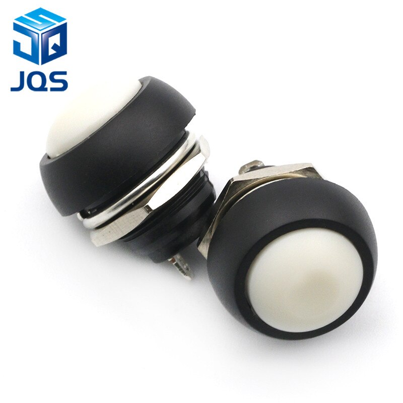 12mm PBS-33B Waterproof Momentary ON OFF Push Button Swithch Mini Round Switch: White