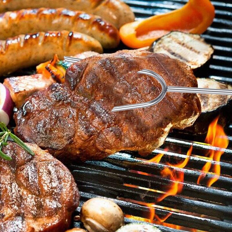 Paquete de 10 utensilios para nubes o asado, pinchos de perro telescópicos inoxidables, tenedores de barbacoa seguros para niños para fogata, hoguera y Gri