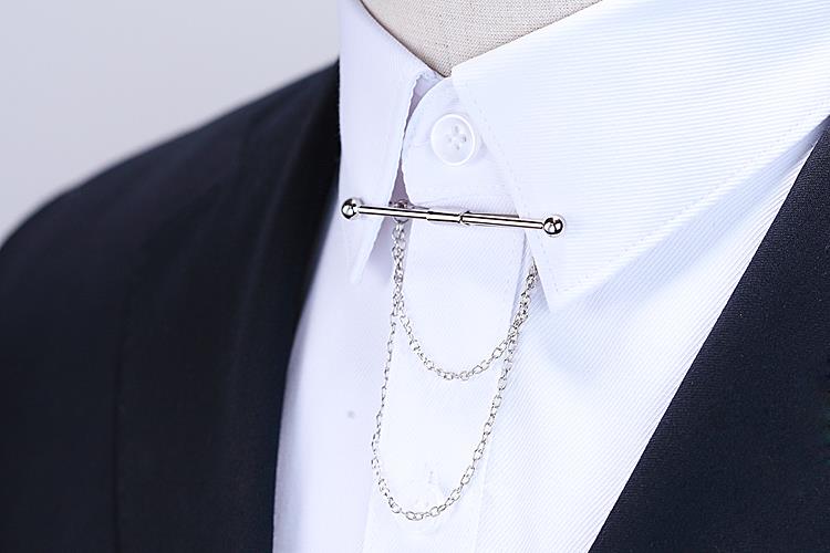 Brocher brocher high-end personlighed broche kvast kæde clip krave skjorte knappet nål mandlige tilbehør