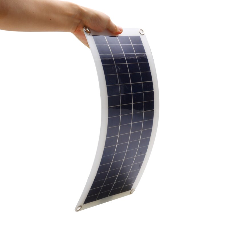 Solcellepanel batterioplader celle 12v 30w sæt komplet solenergisystem usb bærbar fleksibel genopladelig camping + controller