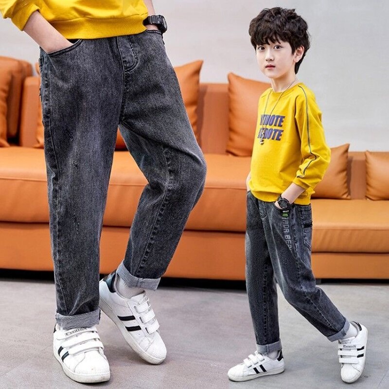 EACHIN Ragazzi Del Denim Dei Pantaloni Vestiti Del Bambino Elastico In Vita Sottile Jeans Diritti Dei Pantaloni Dei Bambini Denim Abbigliamento Casual Bowboy Pantaloni Lunghi