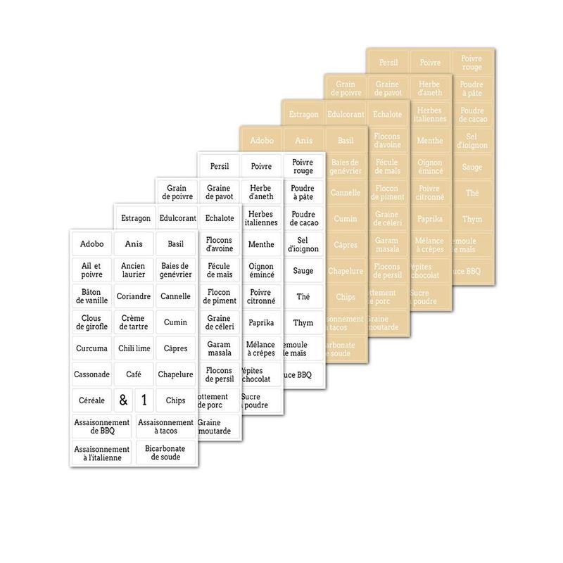 8 sheets Self-Adhesive Transparent Spice Stickers Waterproof Seasoning Preprinted Jam Marks Stickers Pantry Labels Stickers: Default Title