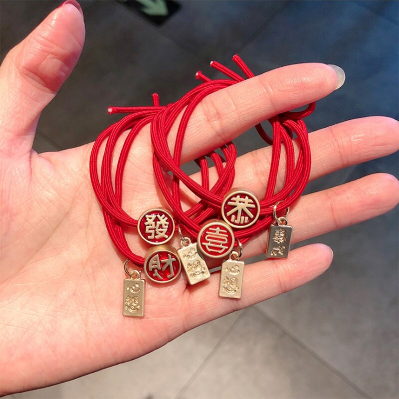 Verstelbare wensarmbanden met rode draad voor vrouwen, mannen en kinderen, met chinese karakters als bedelarmband, het beste voor een verjaardag.