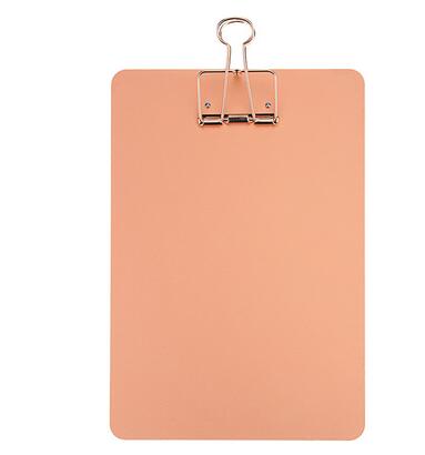 Metal Clipboard with Storage Folder Paper File Wordpad Writing Pad Artboard Clip Board Hanging Plate Holder Office Clamp Board: Rose Red