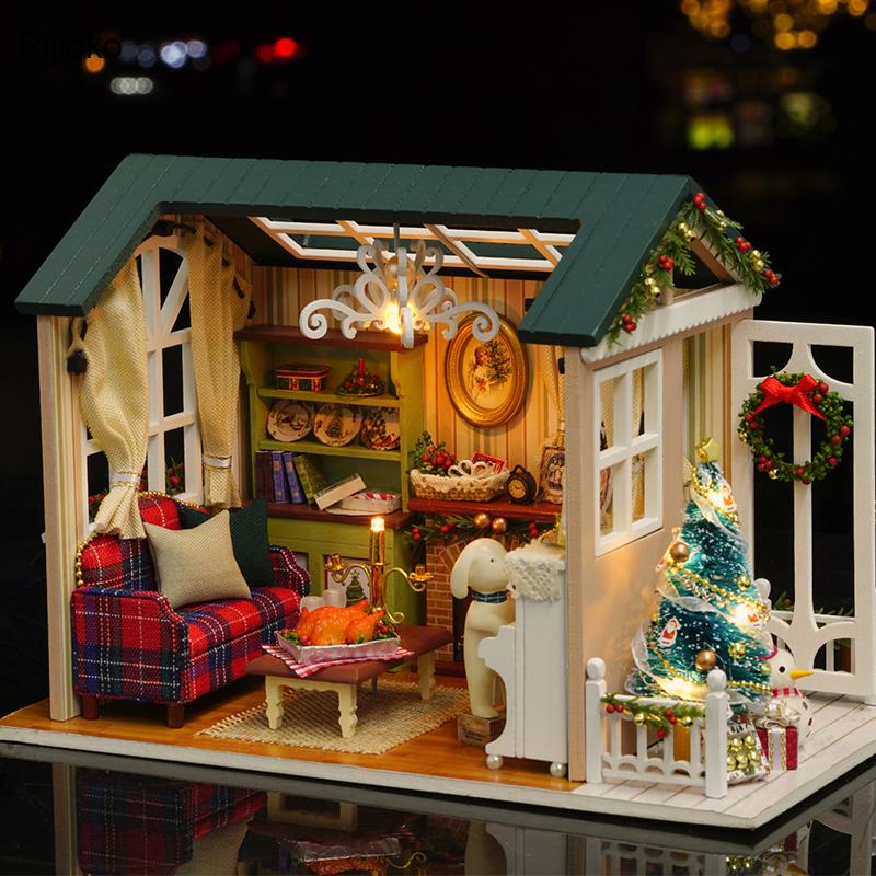 Mądrość zabawa dom Diy chata ręcznie zmontowany Model dom kreatywny prezent