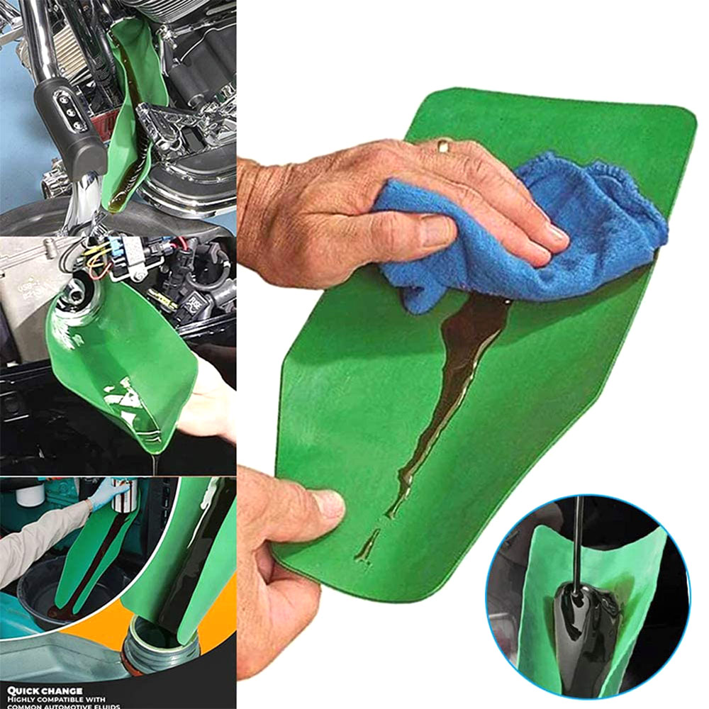 Dræning værktøj grøn holdbar rengøring dræningstragt dræning tilbehør olie dræning måtten almindelig tragt til udvidet brug