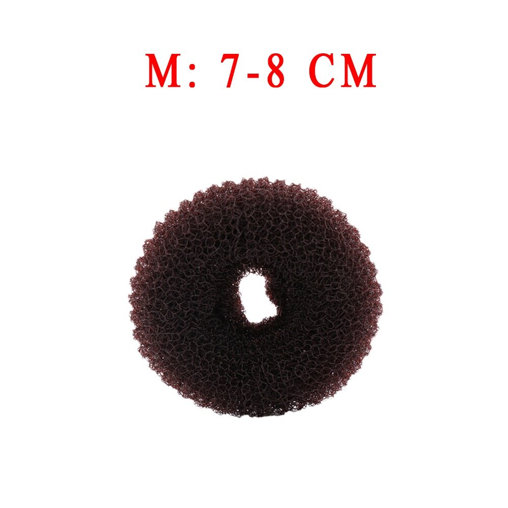 Accesorios de novedosa para niña y mujer, modelador de rosquillas, anilla para el pelo, moño, Herramienta de Peinado: coffee 8cm