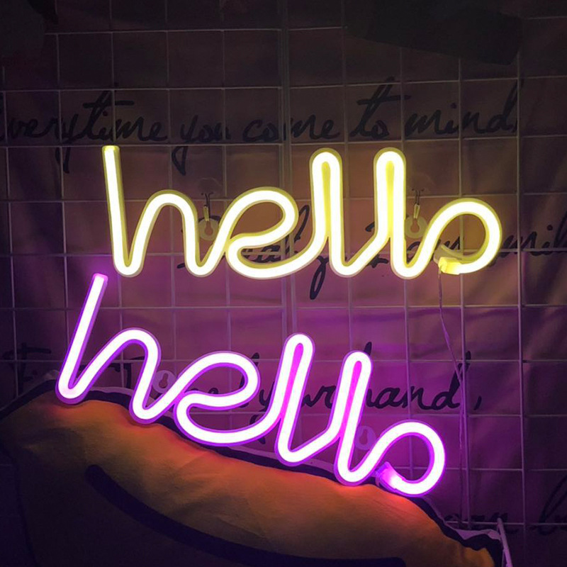 Farverig led neonlys skilt væg dekorationslampe til julefødselsdag bryllupsfest børneværelse stue væghængende dekorationsbelysning